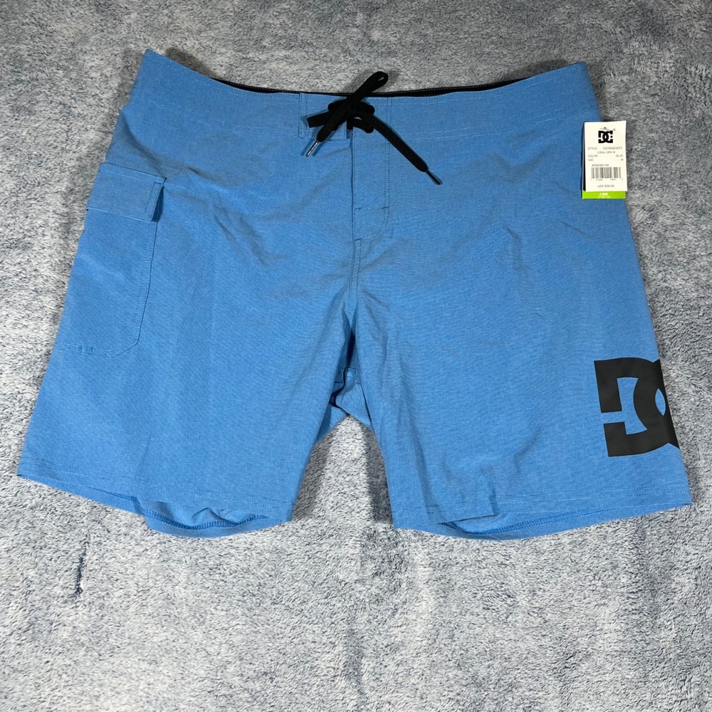 DC Shoes Mens Blue Local Lopa 18 Board Shorts 4-Way Stretch Swim Trunks Size 38